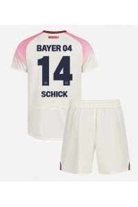 Bayer Leverkusen Patrik Schick #14 Jalkapallovaatteet Lasten Vieraspeliasu 2025-26 Lyhythihainen (+ Lyhyet housut)